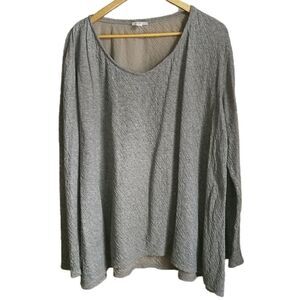 PURE J.JILL Grey Textured Lagenlook Textured Oversized Sweatshirt Size Large